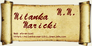 Milanka Maricki vizit kartica